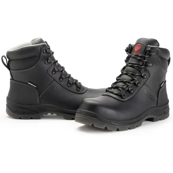 SUREWAY Waterproof Work Boots for Men Soft/Steel Toe Anti-Fatigue Lightweight Waterproof Hiking Boot Full Grain Leather Men's Construction Industrial Safety Working Boots/Shoes