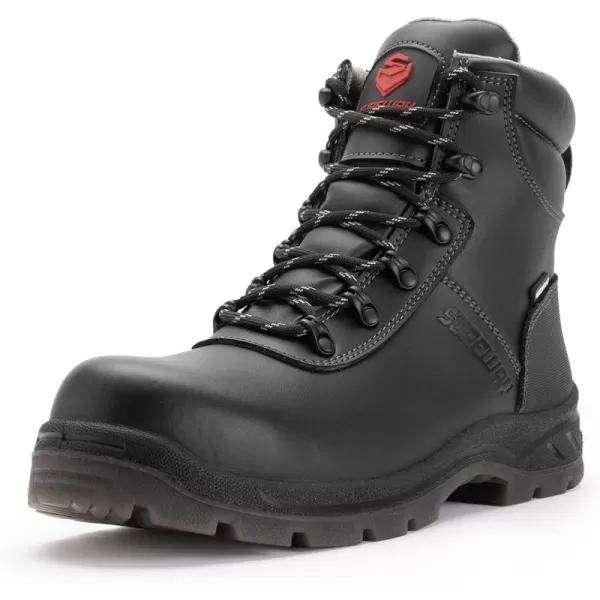 SUREWAY Waterproof Work Boots for Men Soft/Steel Toe Anti-Fatigue Lightweight Waterproof Hiking Boot Full Grain Leather Men's Construction Industrial Safety Working Boots/Shoes