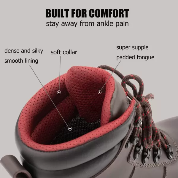 SUREWAY Waterproof Work Boots for Men Soft/Steel Toe Anti-Fatigue Lightweight Waterproof Hiking Boot Full Grain Leather Men's Construction Industrial Safety Working Boots/Shoes