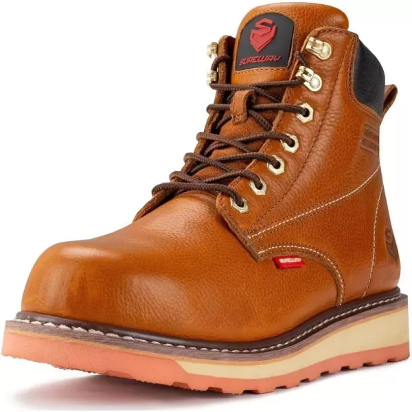 SUREWAY 6" Mens Heavy Duty Soft Toe Work Boots for Men,Goodyear,Extremely Comfortable Durable,Thicker Leather,Slip Resistant,EH Safety Industrial Construction Boots,botas de trabajo para hombre