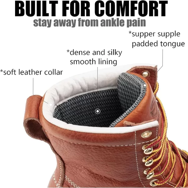 SUREWAY Mens 8 in Wedge Moc Toe Work Boots for Men-Soft Toe,Durable&amp;Comfortable,Premium Full-Grain Leather,Superior Oil/Slip Resistant,Goodyear,EH,Safety Industrial Construction Boots/Shoes for Women
