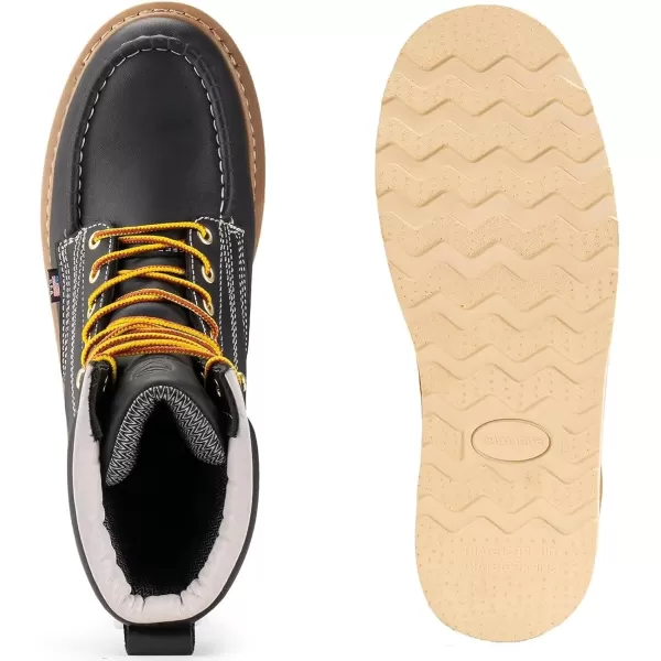 SUREWAY Mens 8 in Wedge Moc Toe Work Boots for Men-Soft Toe,Durable&amp;Comfortable,Premium Full-Grain Leather,Superior Oil/Slip Resistant,Goodyear,EH,Safety Industrial Construction Boots/Shoes for Women