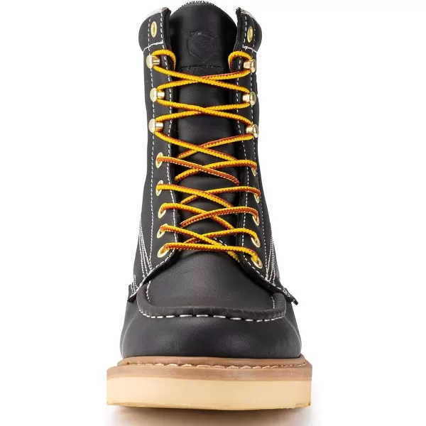 SUREWAY Mens 8 in Wedge Moc Toe Work Boots for Men-Soft Toe,Durable&amp;Comfortable,Premium Full-Grain Leather,Superior Oil/Slip Resistant,Goodyear,EH,Safety Industrial Construction Boots/Shoes for Women