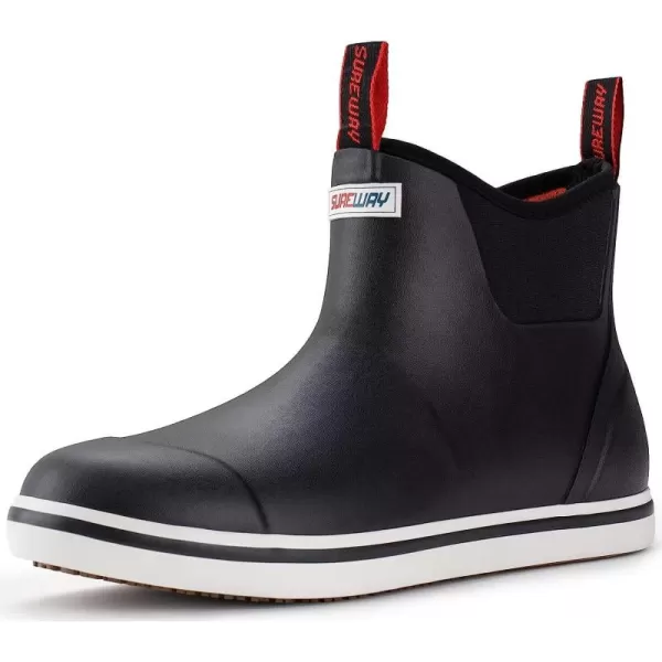 SUREWAY Mens Ankle Fishing Deck Boots for Men Waterproof - Enhanced Slip Resistance - Stylish Rain Boots/Shoes for men - Lightweight,Durable and Comfortable