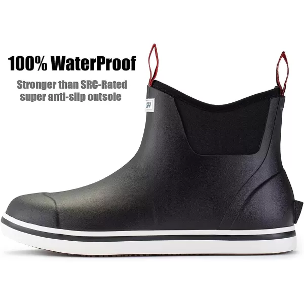 SUREWAY Mens Ankle Fishing Deck Boots for Men Waterproof - Enhanced Slip Resistance - Stylish Rain Boots/Shoes for men - Lightweight,Durable and Comfortable