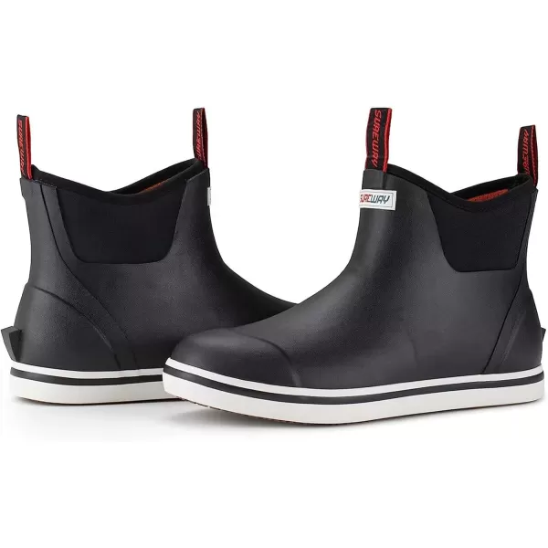 SUREWAY Mens Ankle Fishing Deck Boots for Men Waterproof - Enhanced Slip Resistance - Stylish Rain Boots/Shoes for men - Lightweight,Durable and Comfortable