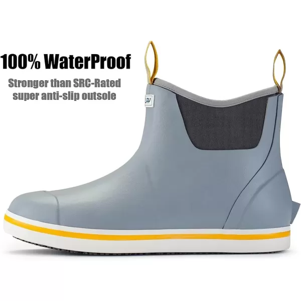 SUREWAY Mens Ankle Fishing Deck Boots for Men Waterproof - Enhanced Slip Resistance - Stylish Rain Boots/Shoes for men - Lightweight,Durable and Comfortable