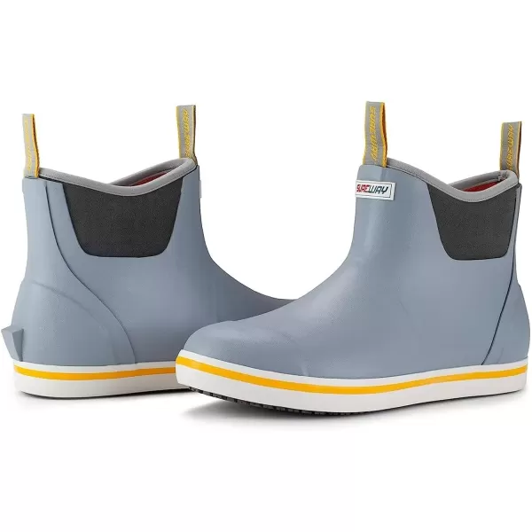 SUREWAY Mens Ankle Fishing Deck Boots for Men Waterproof - Enhanced Slip Resistance - Stylish Rain Boots/Shoes for men - Lightweight,Durable and Comfortable