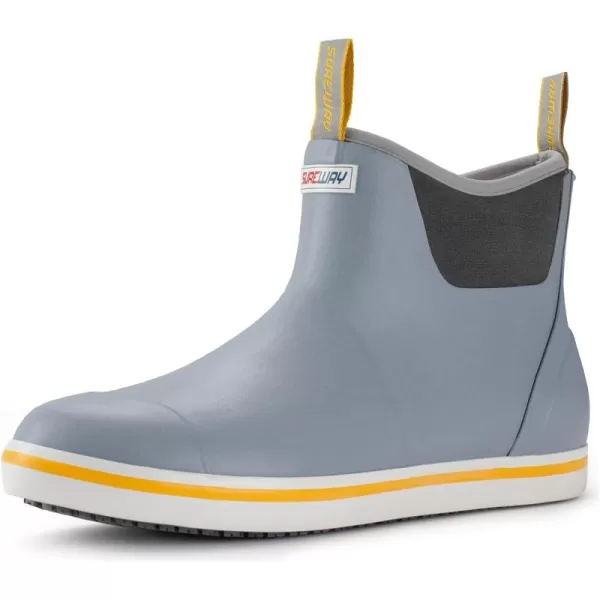 SUREWAY Mens Ankle Fishing Deck Boots for Men Waterproof - Enhanced Slip Resistance - Stylish Rain Boots/Shoes for men - Lightweight,Durable and Comfortable