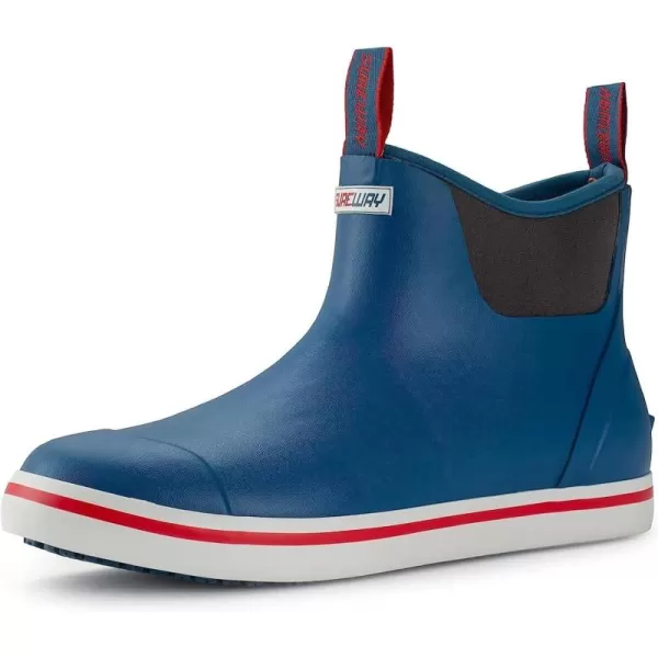 SUREWAY Mens Ankle Fishing Deck Boots for Men Waterproof - Enhanced Slip Resistance - Stylish Rain Boots/Shoes for men - Lightweight,Durable and Comfortable