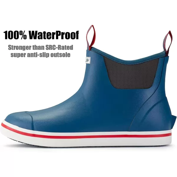 SUREWAY Mens Ankle Fishing Deck Boots for Men Waterproof - Enhanced Slip Resistance - Stylish Rain Boots/Shoes for men - Lightweight,Durable and Comfortable