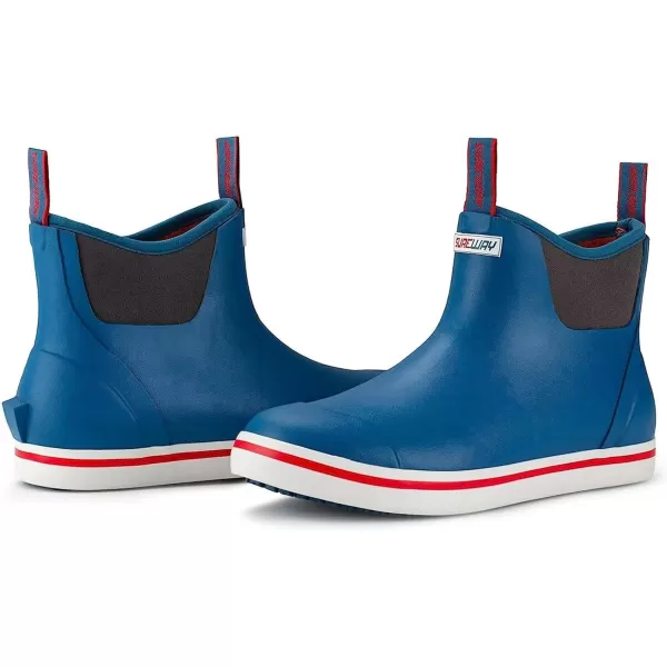 SUREWAY Mens Ankle Fishing Deck Boots for Men Waterproof - Enhanced Slip Resistance - Stylish Rain Boots/Shoes for men - Lightweight,Durable and Comfortable
