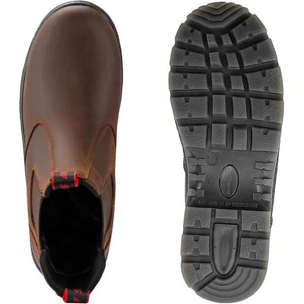 SUREWAY Men's Slip-On Work Boots for Men,Upgraded Slip/Water Resistant,Static Dissipative,Fire Station Mechanic Romeo Chelsea Work Boots for Men,Industrial Construction Boots/Shoes