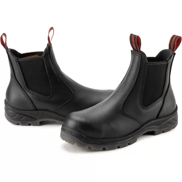 SUREWAY Men's Slip-On Work Boots for Men,Upgraded Slip/Water Resistant,Static Dissipative,Fire Station Mechanic Romeo Chelsea Work Boots for Men,Industrial Construction Boots/Shoes