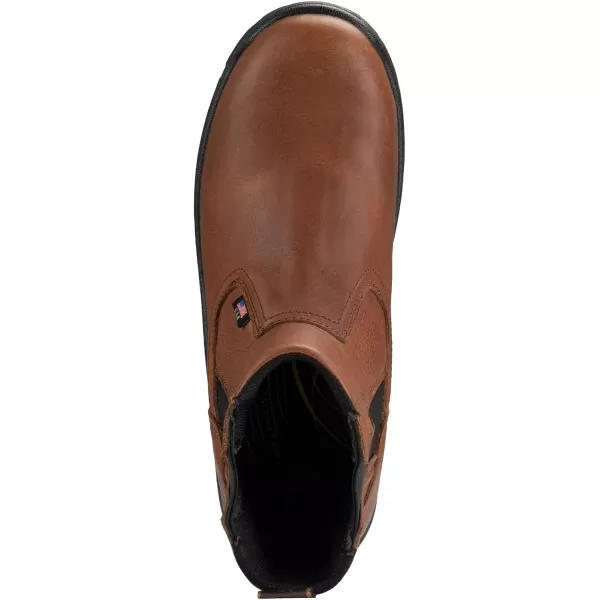 SUREWAY Mens Steel Toe Slip On Chelsea Work Boots for Men,Extremely Comfortable,Thicker Genuine Leather,Superior Oil/Slip Resistant Rubber Sole