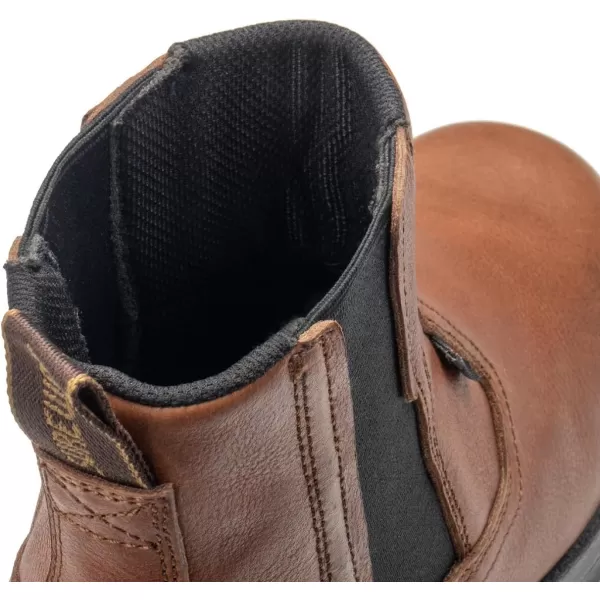 SUREWAY Mens Steel Toe Slip On Chelsea Work Boots for Men,Extremely Comfortable,Thicker Genuine Leather,Superior Oil/Slip Resistant Rubber Sole