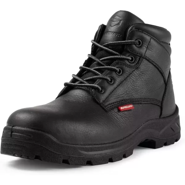 SUREWAY Mens Waterproof Soft Toe Work Boots/Shoes for Men - Lightweight,Anti-Fatigue,Full-Grain Leather,Durable Comfortable Proved,Oil/Slip Resistant Safety Industrial Construction Boots