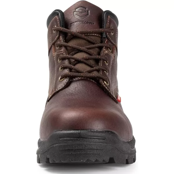 SUREWAY Mens Waterproof Soft Toe Work Boots/Shoes for Men - Lightweight,Anti-Fatigue,Full-Grain Leather,Durable Comfortable Proved,Oil/Slip Resistant Safety Industrial Construction Boots