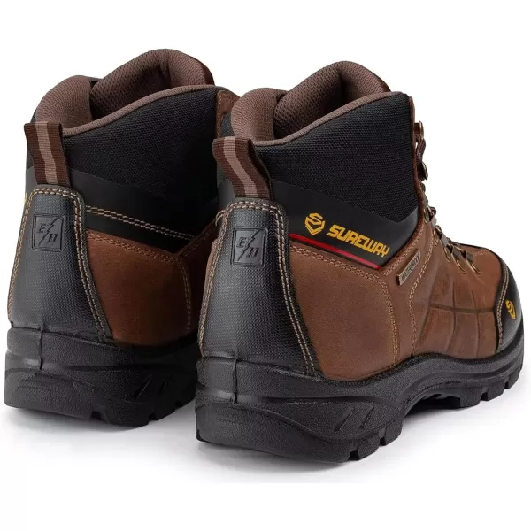 SUREWAY Mens Waterproof Steel Toe Work Boots/Shoes for Men,Genuine Leather,Unique Comfort Design,Oil/Slip Resistant,EH Safety Industrial &amp; Construction Boots