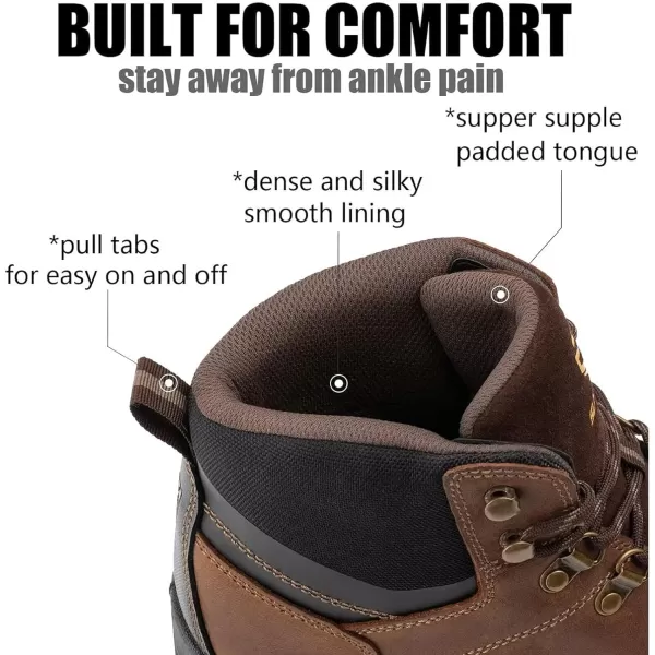 SUREWAY Mens Waterproof Steel Toe Work Boots/Shoes for Men,Genuine Leather,Unique Comfort Design,Oil/Slip Resistant,EH Safety Industrial &amp; Construction Boots