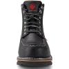 imageSUREWAY Mens Heavy Duty SoftCompositeSteel Toe Work Boots for MenComfortableGoodyearWeltFull Grain Leather6 in Wedge Moc Toe Construction BootsShoesSoft Toe White Sole