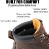 imageSUREWAY Mens Heavy Duty SoftCompositeSteel Toe Work Boots for MenComfortableGoodyearWeltFull Grain Leather6 in Wedge Moc Toe Construction BootsShoesSoft Toe Brown