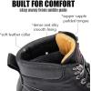 imageSUREWAY Mens Heavy Duty SoftCompositeSteel Toe Work Boots for MenComfortableGoodyearWeltFull Grain Leather6 in Wedge Moc Toe Construction BootsShoesSteel Toe White Sole