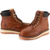 imageSUREWAY Mens Heavy Duty SoftCompositeSteel Toe Work Boots for MenComfortableGoodyearWeltFull Grain Leather6 in Wedge Moc Toe Construction BootsShoesWaterproof Steel Toe  Light Brown