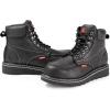 imageSUREWAY Mens Heavy Duty SoftCompositeSteel Toe Work Boots for MenComfortableGoodyearWeltFull Grain Leather6 in Wedge Moc Toe Construction BootsShoesWateproof Soft Toe Black