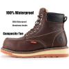 imageSUREWAY Mens Heavy Duty SoftCompositeSteel Toe Work Boots for MenComfortableGoodyearWeltFull Grain Leather6 in Wedge Moc Toe Construction BootsShoesWaterproof  Composite Toe  Dark Brown