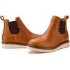 imageSUREWAY Mens Slip On Chlesea Work Boots for Men  Lightweight Full Grain LeatherSlipresistant Wedge SoleLight Brown Soft Toe