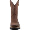 imageSUREWAY Mens Western Square Toe Cowboy Boots for MenSoftSteel Toe Full Grain Leather Slip On Pull On Work Boots for Construction FarmingSoft Toe Brown