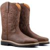 imageSUREWAY Mens Western Square Toe Cowboy Boots for MenSoftSteel Toe Full Grain Leather Slip On Pull On Work Boots for Construction FarmingSoft Toe Brown