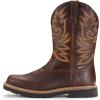 imageSUREWAY Mens Western Square Toe Cowboy Boots for MenSoftSteel Toe Full Grain Leather Slip On Pull On Work Boots for Construction FarmingWaterproof Steel Toe Dark Brown