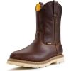 imageSUREWAY Mens 10 in SoftSteel Toe Waterproof Wellington BootHeavy Duty Pull On Work Boots for MenFull Grain LeatherGoodyear WeltedSuperior Slip ResistantSteel Toe Dk Brown Waterproof