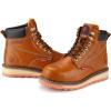imageSUREWAY 6 in Mens Heavy Duty SoftSteel Toe Work Boots for MenGoodyear WeltedFull Grain LeatherSlip ResistantEH Safety Industrial Construction BootSteel Toe Light Brown