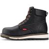imageSUREWAY 6 in Mens Heavy Duty SoftSteel Toe Work Boots for MenGoodyear WeltedFull Grain LeatherSlip ResistantEH Safety Industrial Construction BootSteel Toe Black White