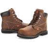 imageSUREWAY Mens Heavy Duty SoftSteel Toe Work Boots for MenGoodyearweltFull Grain Leather Working Construction BootSlipOilWater Resistant Industrial Safety ShoesSoft Toe Brown