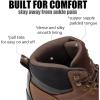 imageSUREWAY Mens Waterproof Steel Toe Work BootsShoes for MenGenuine Full Grain LeatherDurableampamp ComfortableLightweightOilSlip ResistantWaterproof Steel Toe Lt Brown