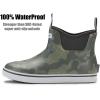 imageSUREWAY Mens Ankle Fishing Deck Boots for MenWaterproofProfessional NonSlip Soles for Wet Slippery SurfaceNeoprene Rubber Rain BootShoes for Hunting Boating GardeningVolcan Ash