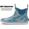 imageSUREWAY Mens Ankle Fishing Deck Boots for MenWaterproofProfessional NonSlip Soles for Wet Slippery SurfaceNeoprene Rubber Rain BootShoes for Hunting Boating GardeningLakes Blue