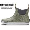 imageSUREWAY Mens Ankle Fishing Deck Boots for MenWaterproofProfessional NonSlip Soles for Wet Slippery SurfaceNeoprene Rubber Rain BootShoes for Hunting Boating GardeningOverland