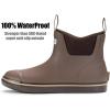 imageSUREWAY Mens Ankle Fishing Deck Boots for MenWaterproofProfessional NonSlip Soles for Wet Slippery SurfaceNeoprene Rubber Rain BootShoes for Hunting Boating GardeningChocolate