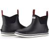 imageSUREWAY Mens Ankle Fishing Deck Boots for MenWaterproofProfessional NonSlip Soles for Wet Slippery SurfaceNeoprene Rubber Rain BootShoes for Hunting Boating GardeningBlack