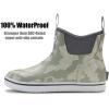 imageSUREWAY Mens Ankle Fishing Deck Boots for MenWaterproofProfessional NonSlip Soles for Wet Slippery SurfaceNeoprene Rubber Rain BootShoes for Hunting Boating GardeningLakes Grey