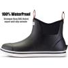imageSUREWAY Mens Ankle Fishing Deck Boots for MenWaterproofProfessional NonSlip Soles for Wet Slippery SurfaceNeoprene Rubber Rain BootShoes for Hunting Boating GardeningBlack