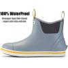 imageSUREWAY Mens Ankle Fishing Deck Boots for MenWaterproofProfessional NonSlip Soles for Wet Slippery SurfaceNeoprene Rubber Rain BootShoes for Hunting Boating GardeningGrey