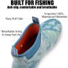 imageSUREWAY Mens Ankle Fishing Deck Boots for MenWaterproofProfessional NonSlip Soles for Wet Slippery SurfaceNeoprene Rubber Rain BootShoes for Hunting Boating GardeningLakes Blue