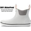 imageSUREWAY Mens Ankle Fishing Deck Boots for MenWaterproofProfessional NonSlip Soles for Wet Slippery SurfaceNeoprene Rubber Rain BootShoes for Hunting Boating GardeningWhite