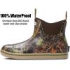 imageSUREWAY Mens Ankle Fishing Deck Boots for MenWaterproofProfessional NonSlip Soles for Wet Slippery SurfaceNeoprene Rubber Rain BootShoes for Hunting Boating GardeningCamo
